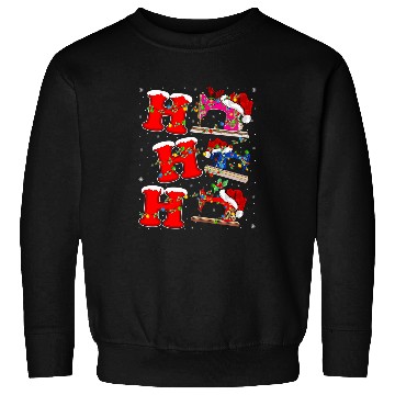 Discover Funny xmasss Lighting Santa HO HO HO Sewing Christmas Sweatshirts
