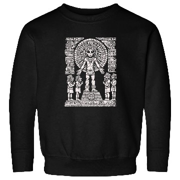 Discover Aztec Messiah Chosen One Sacrifice Alien Art Sweatshirts