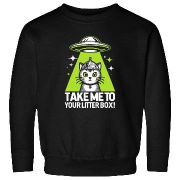Discover Alien Cat Invasion Cat Conspiracy Theories Sweatshirts