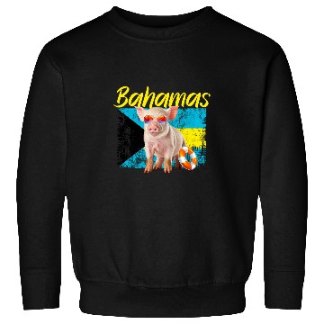 Discover Bahamas Swimming Pig Summer Vacation Beach Souvenir Sweatshirts