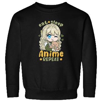 Discover Eat Sleep Anime Repeat I Chibi Kawaii Cosplay 4 Sweatshirts