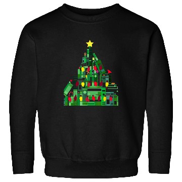 Discover Green Christmas Book Tree Sweatshirts