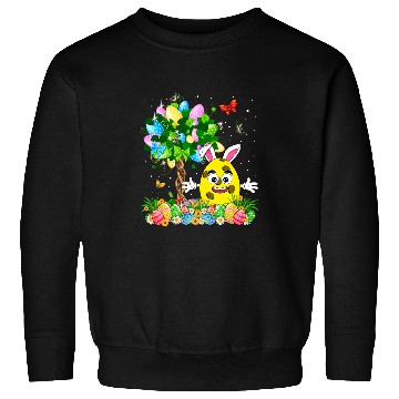 Discover Pickleball Ball With Bunny Ears Easter Eggs Tree Easter Day Sweatshirts