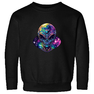 Discover Alien Head Ufo psychedelicss Alien Galaxy Trippy Space Sweatshirts