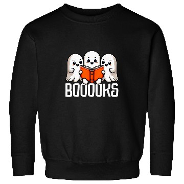 Discover Halloween ghostss Reading Books Librarian Reader Teacher Sweatshirts