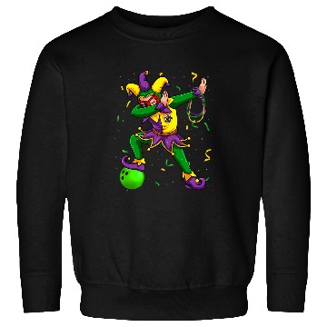 Discover Dabbingss Jester Bowling Ball Mardi Gras Fat Tuesday Parade Sweatshirts