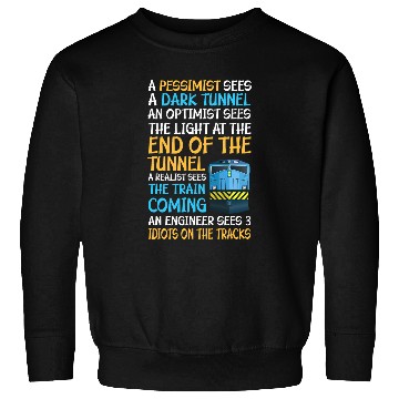 Discover Funny Railroad Train Engineer 3 Idiots On The Tracks Sweatshirts