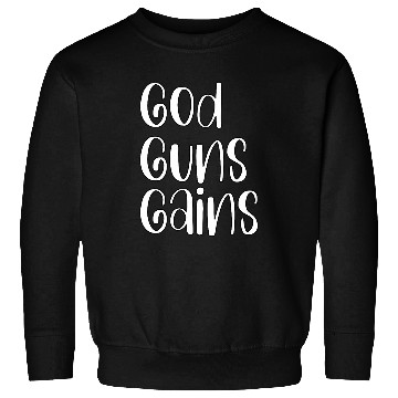 Discover God Guns Gains Funny Weightlifting Apparel 1 Sweatshirts