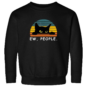 Discover Black Cat Sweatshirts Funny Ew People Cat Lovers Sweatshirts