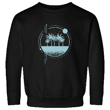 Discover Minimalist Geometry Shapes Palm Trees Light Blue Artwork Sweatshirts