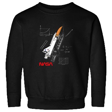 Discover NASA Space Shuttle chalk drawing Worm Logo Sweatshirts