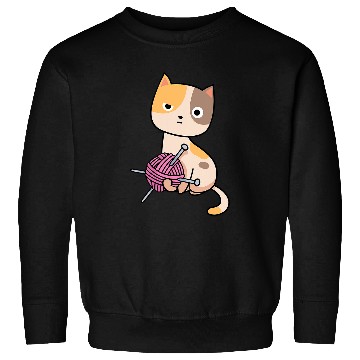 Discover Cute cat knitting wool Sweatshirts