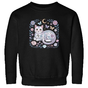 Discover Cancer Zodiac Cat Mystical Art Sweatshirts