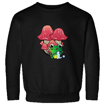 Discover Cute Frog And Mushroom House Toad Knitting Cottagecore Sweatshirts
