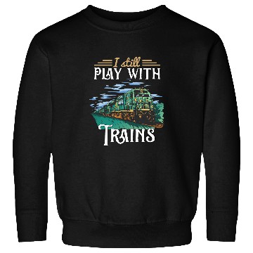 Discover Model Train Railroad Locomotive Engineer Trainspotting Art Sweatshirts