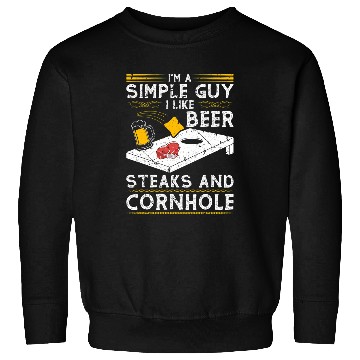 Discover Mens Cornhole Beer Steaks Cornhole Funny Men Sweatshirts