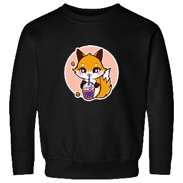 Discover Anime Fox Drinking Boba Milk Bubble Tea Kawaii 3 Sweatshirts