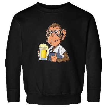 Discover Ape Drinking Beer Drunk Monkey Gorilla Beer Drinker Sweatshirts