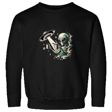 Discover Intergalactic Coffee Alien Coffee Grunge Art Sweatshirts