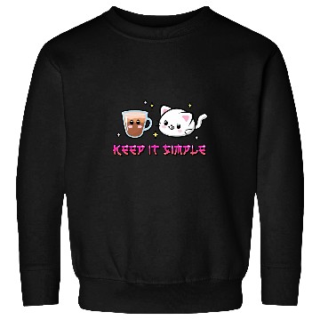 Discover Cat Coffee Cute Kawaii Keep It Simple Japanese Anime Sweatshirts