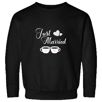 Discover Just Married Coffee Couples Wedding Honeymoon Bound Sweatshirts