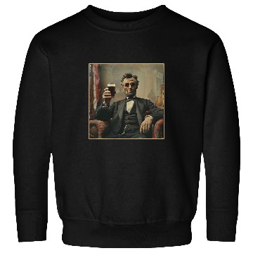Discover Abraham Lincoln Drinking Beer Funny USA American Flag July 4 27 Sweatshirts