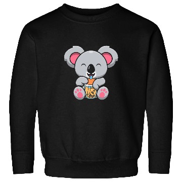 Discover Bubble Milk Tea Koala Cute Koala Drinking Boba Milk Tea Sweatshirts