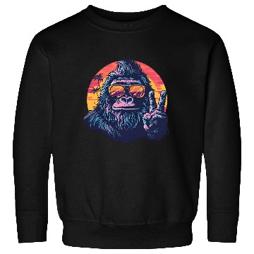 Discover Gorilla on Vacation with a Sunset Peace Sign Sweatshirts