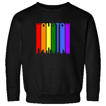 Discover Houston Texas Rainbow Skyline LGBT Gay Pride Sweatshirts