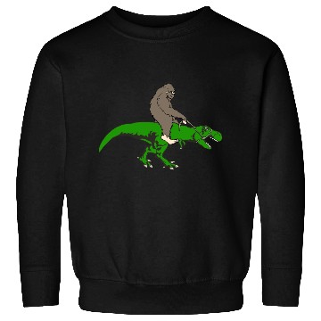 Discover Bigfoot riding T rex Sweatshirts