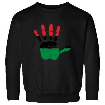 Discover Pan African Flag Hand Print Sign Afro- American Sweatshirts