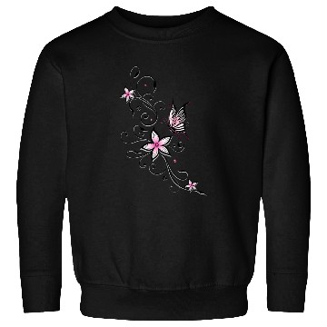 Discover Butterfly with Ornamental Flowers Sweatshirts