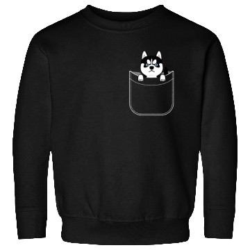 Discover Husky In Pocket Funny Cute Puppy Expression Sweatshirts