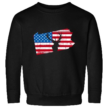 Discover American Flag Pennsylvania Deer Hunting Sweatshirts