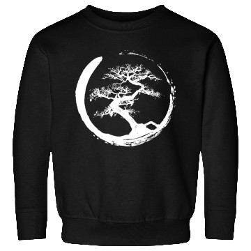 Discover Zen Bonsai Tree in Enso Circle (white) Sweatshirts