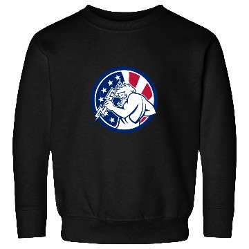 Discover Zeus With Thunderbolt USA Flag Icon Sweatshirts