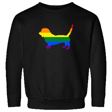Discover Gay Pride Dog Basset Hound Rainbow Gay Pride Flag Sweatshirts