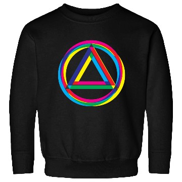 Discover Recovery Logo Triangle and Circle Shifted Colors Sweatshirts