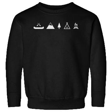 Discover Camping canoe, campfire with mountain Sweatshirts