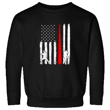 Discover Baseball Pitcher Batter American Flag 4th of July Sweatshirts