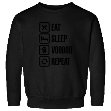 Discover Eat sleep voodoo repeat black magic voodoo doll Sweatshirts