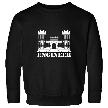 Discover US Army Engineer Branch Insignia Castle Veteran Gr Sweatshirts