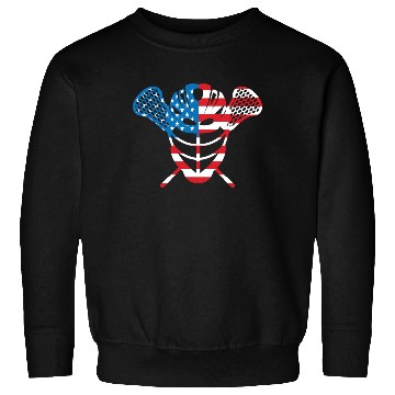 Discover Lacrosse Helmet and Sticks American Flag Sweatshirts