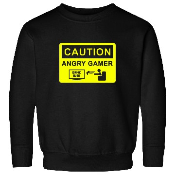 Discover CAUTION ANGRY GAMER MENS FUNNY COD BATTLEFIELD GAM Sweatshirts
