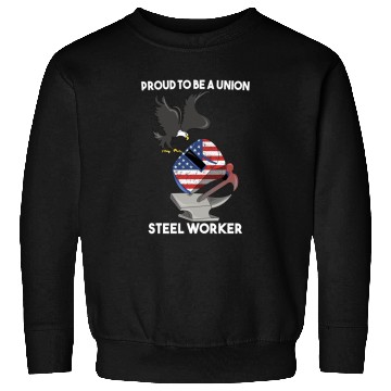 Discover UNION STEEL WORKER USA GIFT FUNNY DAD EAGLE HAMMER Sweatshirts