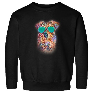 Discover Miniature Schnauzer Colorful Neon Dog Sunglasses Sweatshirts