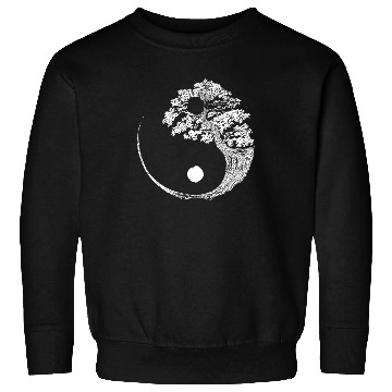 Discover Yin Yang Bonsai Tree Japanese Buddhist Zen Sweatshirts