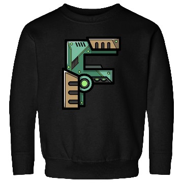 Discover Initial letter character gift idea robot present F Sweatshirts