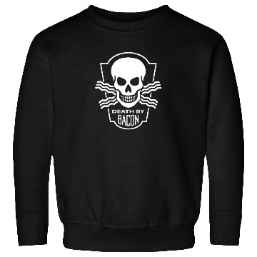 Discover Death By Bacon Funny Skull Sweatshirts