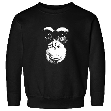 Discover Abstract Monkey Portrait in Black and White Sweatshirts